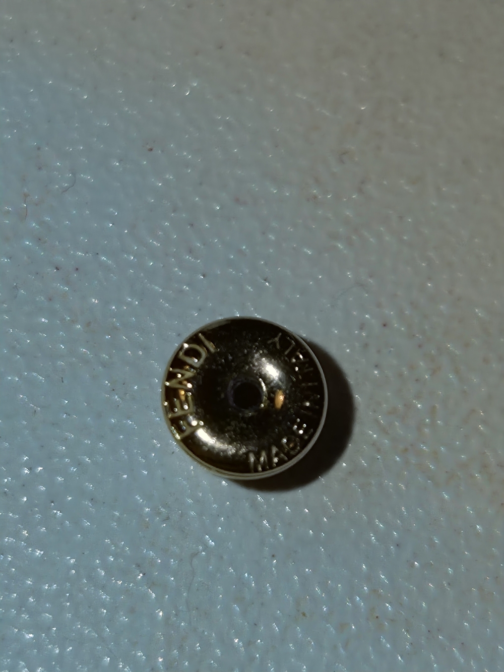 Fendi Gold-Tone Black Crystal 'F' Logo Stud Earrings, Great Condition - Picture 3 of 6